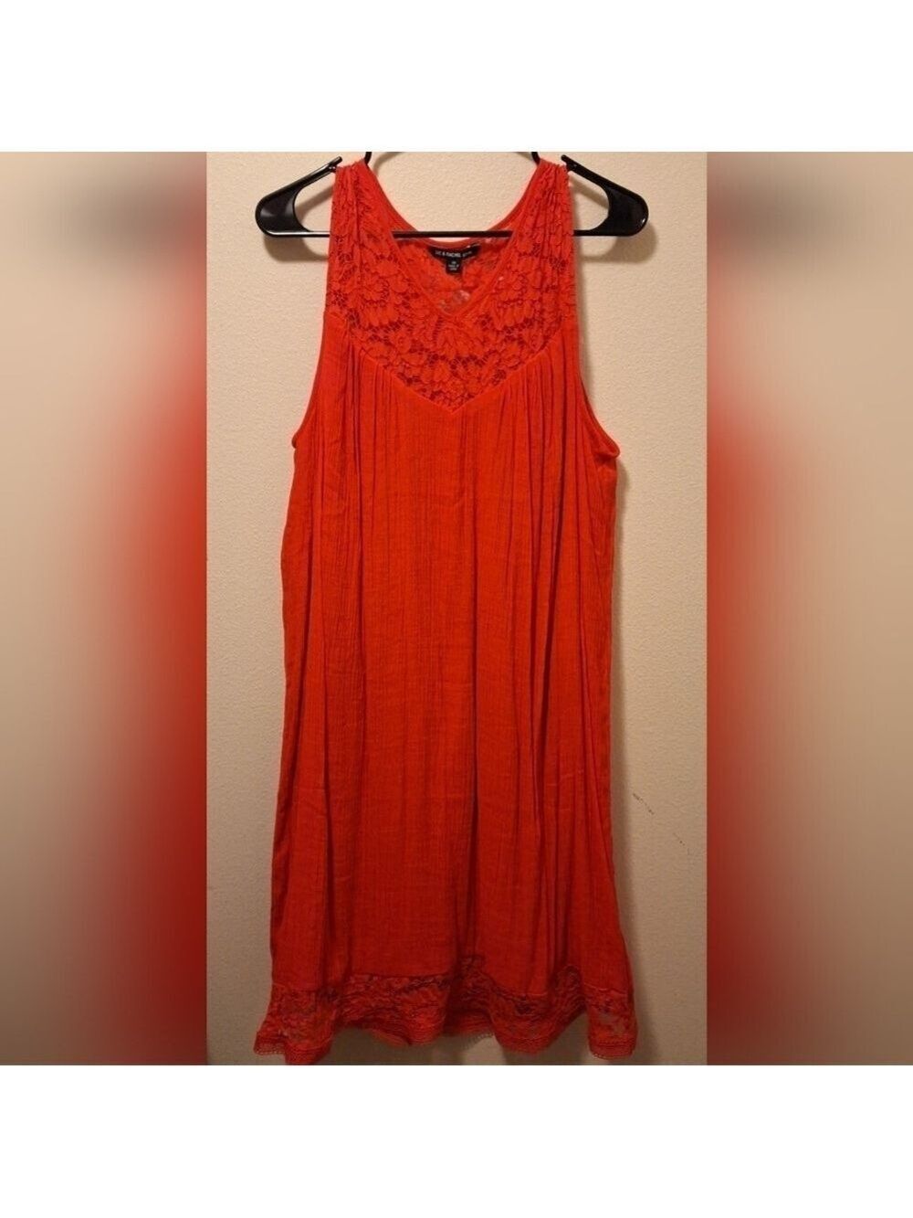 Zac & Rachel Orange Red Crepe Sundress 1X